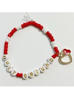 Taylor Swift Eras Tour Friendship Bracelet Holy Ground Red Heart Charm